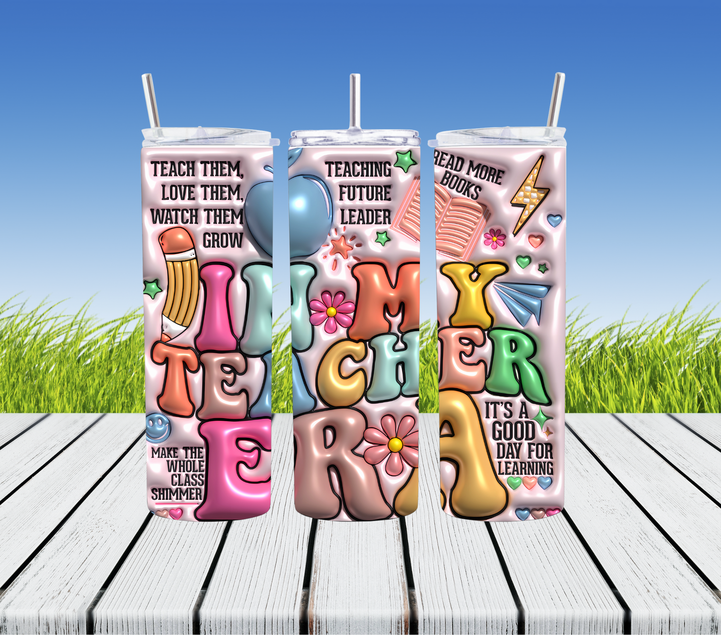 3D Teacher tumbler 20oz