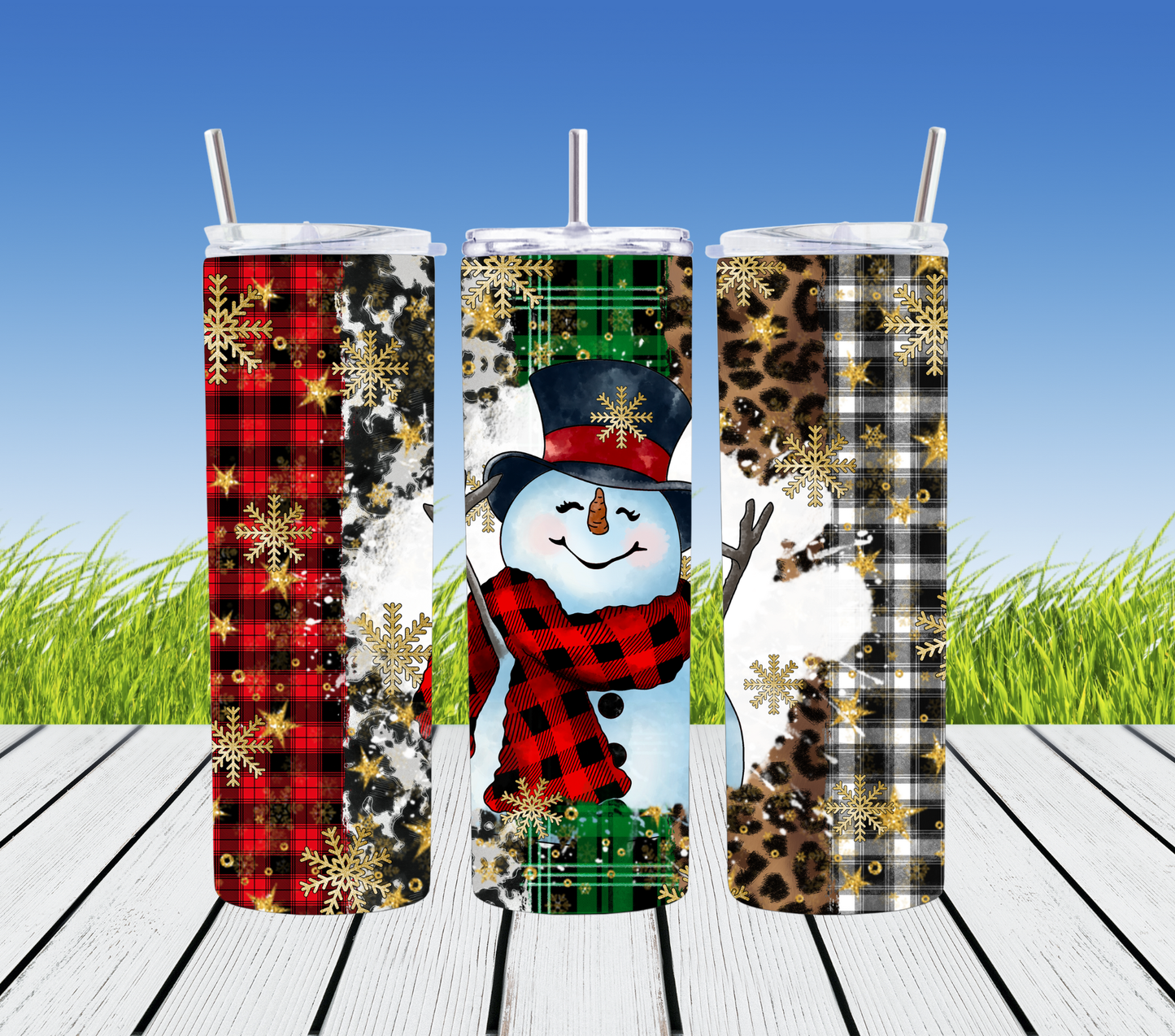 Christmas snowman tumbler