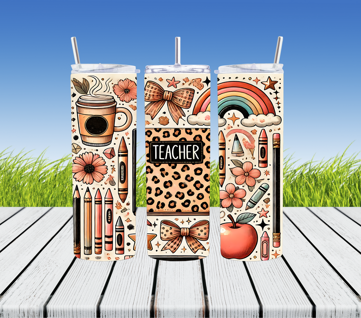Teacher Leopard tumbler 20oz