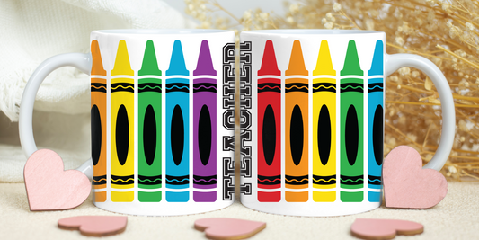 teacher mug crayons 15oz