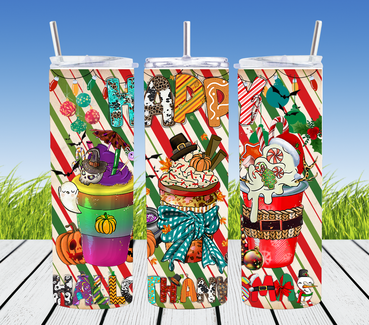 Christmas HALLOTHANKSMAS tumbler