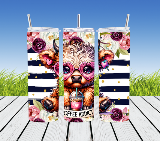 cow coffee addict tumbler 20oz